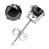 VIR JEWELS 5 CTTW BLACK DIAMOND STUD EARRINGS .925 STERLING SILVER ROUND WITH PUSH BACKS