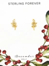 Sterling Forever Birth Flower Stud Earrings In Gold