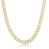 SIMONA STERLING SILVER 5MM PAVE CUBAN CHAIN - GOLD PLATED