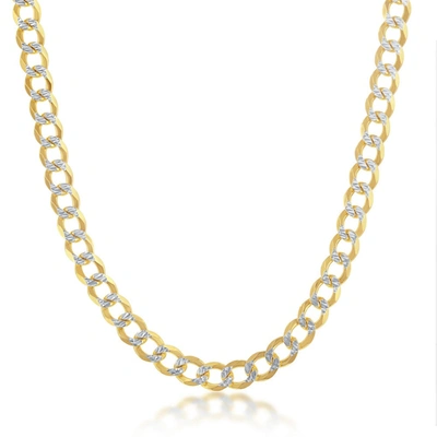 Simona Sterling Silver 5mm Pave Cuban Chain - Gold Plated