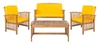 Safavieh Rocklin 4 Pc Outdoor Set In Yellow