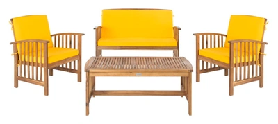 Safavieh Rocklin 4 Pc Outdoor Set In Yellow