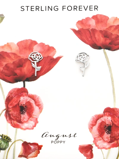 Sterling Forever Sterling Silver Birth Flower Earring Studs - August In Pink