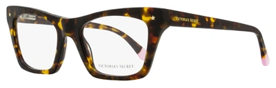 Victoria's Secret Women's Rectangular Eyeglasses Vs5008 052 Dark Havana 51mm In Black
