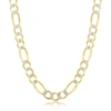SIMONA STERLING SILVER PAVE 7MM FIGARO CHAIN (180 GAUGE) - GOLD PLATED
