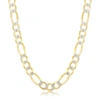 Simona Sterling Silver Pave 7mm Figaro Chain (180 Gauge) - Gold Plated In Gold