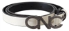 Costume National Belt Mettalic Gray Leather Logo Belt In Black