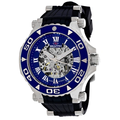 Seapro Men's Seaway Blue Dial Watch In Black / Blue