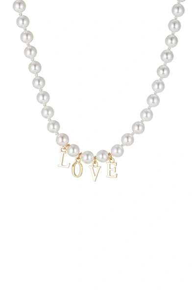 Eye Candy La The Luxe Collection 6mm Pearl Shadi Necklace In Gold