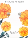 Sterling Forever Birth Flower Stud Earrings In Silver