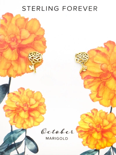 Sterling Forever Birth Flower Stud Earrings In Multi