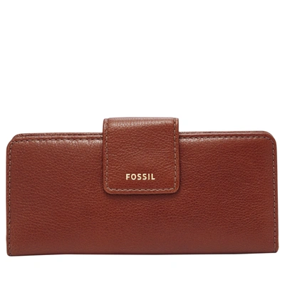 Fossil Women's Madison Leather Clutch In Red