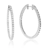 Vir Jewels 1 Cttw Round Lab Grown Diamond Hoop Earrings In .925 Sterling Silver Prong Set 1 1/4 Inch In Silver
