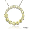 Suzy Levian Sterling Silver Cubic Zirconia Circle Journey Necklace In Yellow