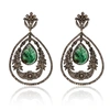BAVNA Bavna Sterling Silver, Emerald 7.40ct. tw. and Diamonds 7.74ct. tw. Drop Earrings