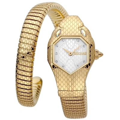 Just Cavalli Snake Grey Dial Ladies Watch Jc1l177m0035 In Gold Tone / Grey / Yellow