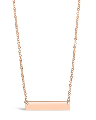 Sterling Forever Mini Bar Pendant Necklace In Gold