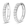 Vir Jewels 1 Cttw Round Cut Lab Grown Diamond Hoop Earrings In .925 Sterling Silver Prong Set 2/3 Inch In Silver
