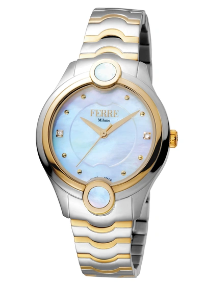 Ferre Milano Women's White Mop Dial Stainless Steel Watch In Multi