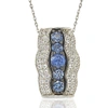 Suzy Levian Sterling Silver Sapphire And Diamond Accent Pendant In Blue