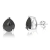 Vir Jewels 4 Cttw Pear Shape Black Diamond Stud Earrings .925 Sterling Silver Prong Set