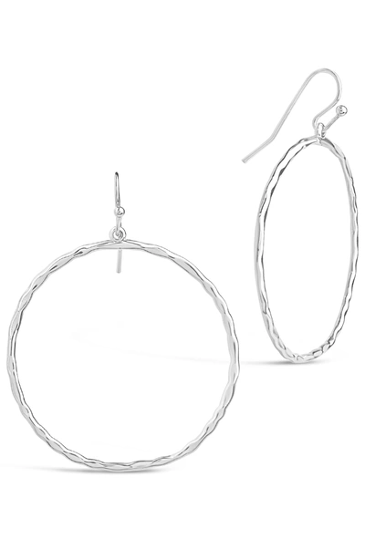 Sterling Forever Circle Dangle Earrings-rose Gold In Silver