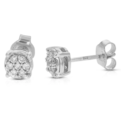 Vir Jewels 1/5 Cttw Round Lab Grown Diamond Round Stud Earrings .925 Sterling Silver Prong Set