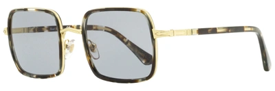 Persol Unisex Square Sunglasses Po2475s 1100r5 Striped Brown/gold 50mm In Blue
