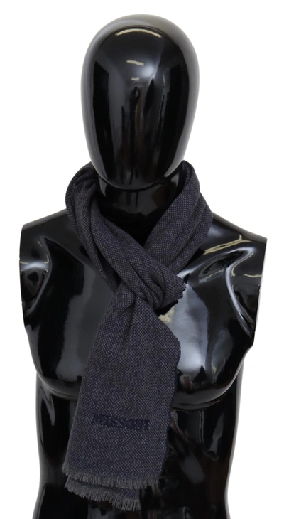 Missoni Wool Knit Unisex Neck Wrap Men's Shawl In Grey