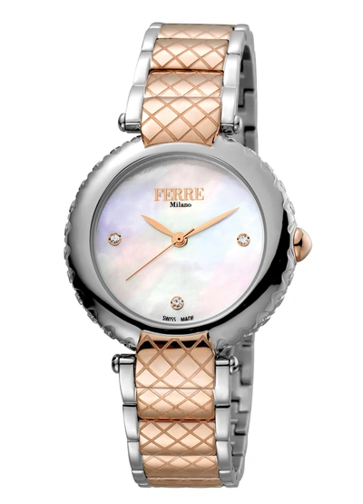 Ferre Milano Women's Black Dial Stainless Steel Watch In Multi
