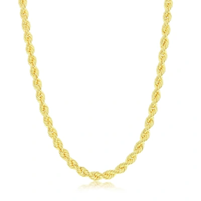 Simona Sterling Silver 4.5mm Loose Rope Chain - Gold Plated