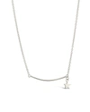 Sterling Forever Sterling Silver Polished Bar & Star Drop Necklace In Silver