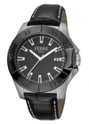 Ferre Milano Men's White Mop Dial Calfskin Leather Watch In Black