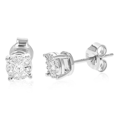 Vir Jewels 1/4 Cttw Round Lab Grown Diamond Studs Earrings .925 Sterling Silver Prong Set 1/5 Inch