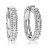 Vir Jewels 1/2 Cttw Round Cut Lab Grown Diamond Hoop Earrings In .925 Sterling Silver Prong Set 3/4 Inch In Silver