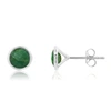 NICOLE MILLER STERLING SILVER ROUND CUT 6MM GEMSTONE BEZEL SET STUD EARRINGS WITH PUSH BACKS