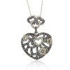 Suzy Levian Silver 1.62 Ct. Tw. Sapphire Connected Hearts Necklace In Blue