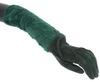 Dolce & Gabbana Green Leather Xiangao Fur Elbow Gloves In Green