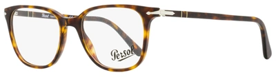 Persol Unisex Rectangular Eyeglasses Po3203v 24 Havana 51mm In Blue