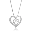 Vir Jewels 1/10 Cttw Lab Grown Round Cut Diamond Heart Pendant Necklace .925 Sterling Silver 3/4 Inch With 18 I In Silver