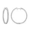 VIR JEWELS 2 CTTW DIAMOND INSIDE OUT HOOP EARRINGS 14K WHITE GOLD ROUND PRONG 1.25 INCH