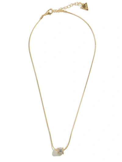 Guess Factory Sparkle Barrel Necklace In Gold