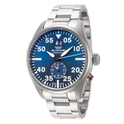 Glycine Men's Airpilot Dual Time 44mm Quartz Watch In Silver