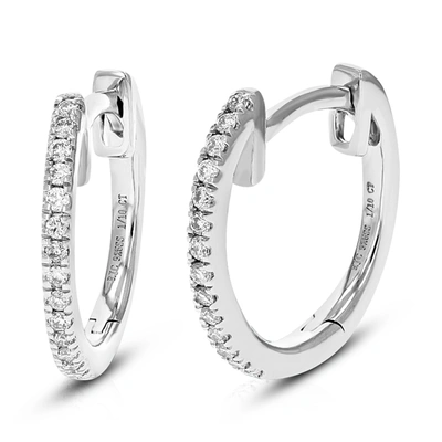 Vir Jewels 1/10 Cttw Round Cut Lab Grown Diamond Prong Set Hoop Earrings In .925 Sterling Silver 2/5 Inch