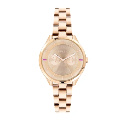 Furla Women's Metropolis Gold Dial Stainless Steel Watch In Beige