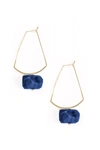 Eye Candy La Luxe Collection Rose Quartz Sofia Drop Earrings In Blue