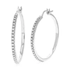 Vir Jewels 1/4 Cttw Round Lab Grown Diamond Hoop Earrings .925 Sterling Silver Prong Settings Size 1 Inch Gorge In Silver