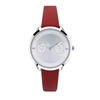 Furla Women's Metropolis Silver Dial Calfskin Leather Watch In White