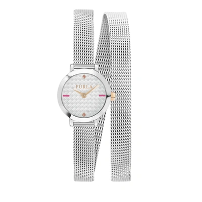 Furla Women's Vittoria Silver Dial Stainless Steel Watch In White