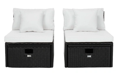 Safavieh Pramla Outdoor Sette With Ottoman In Beige